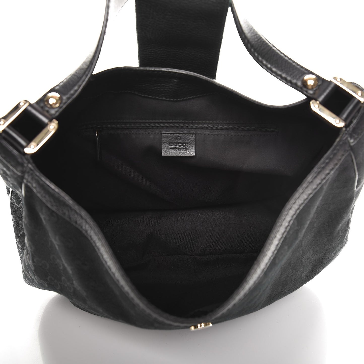 Monogram Large New Ladies Web Hobo Black
