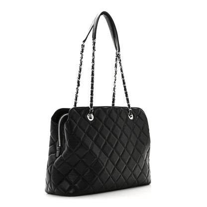 Chanel Lambskin Quilted Chic and Soft Shopping Tote Black 3 of 10