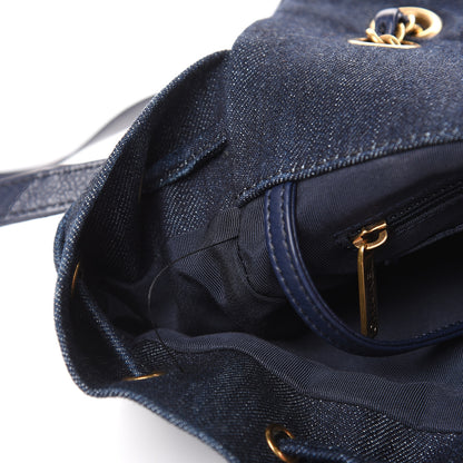 Chanel Washed Denim Quilted Large Urban Spirit Backpack Dark Blue 13 of 15
