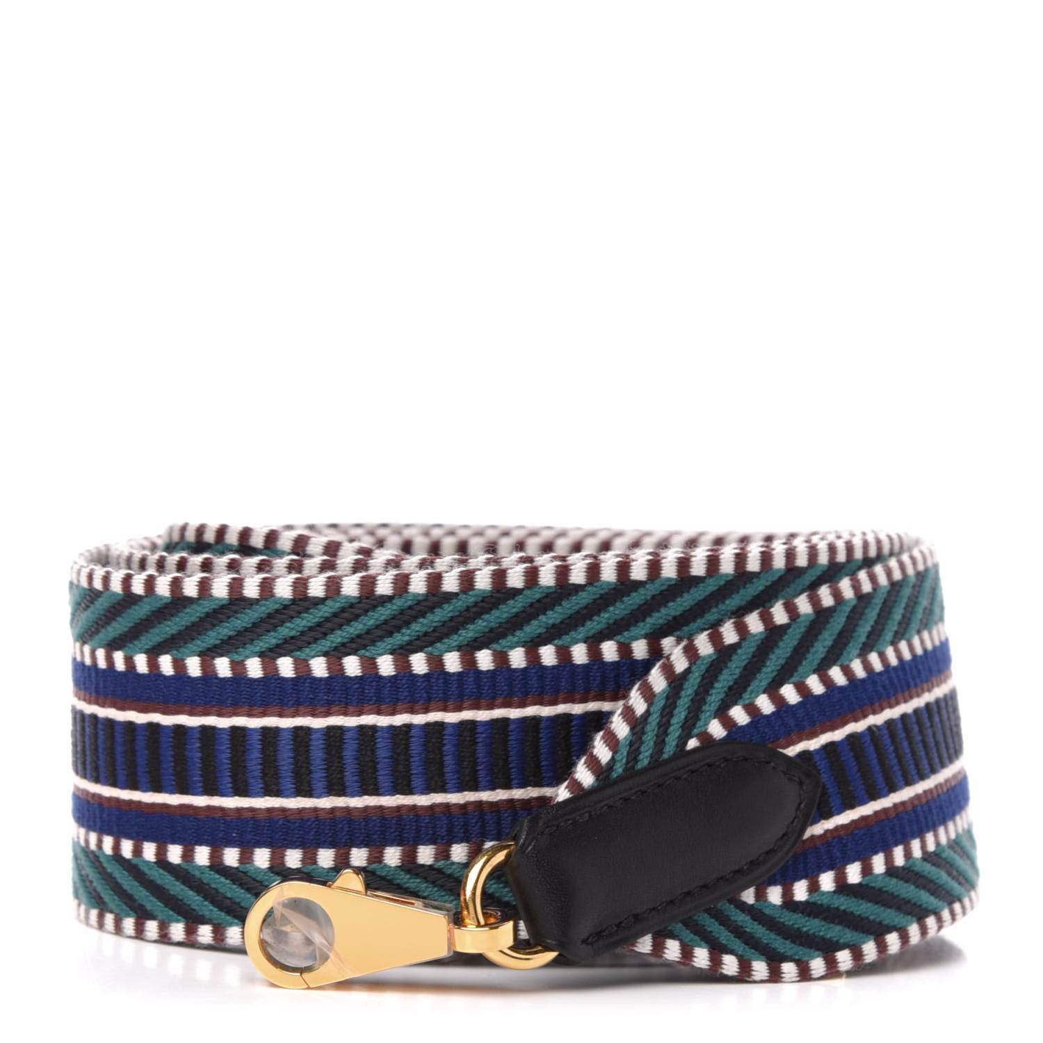 Hermes Toile Swift 50mm Sangle Cavale Shoulder Strap Malachite Bleu Electrique Black 1 of 6