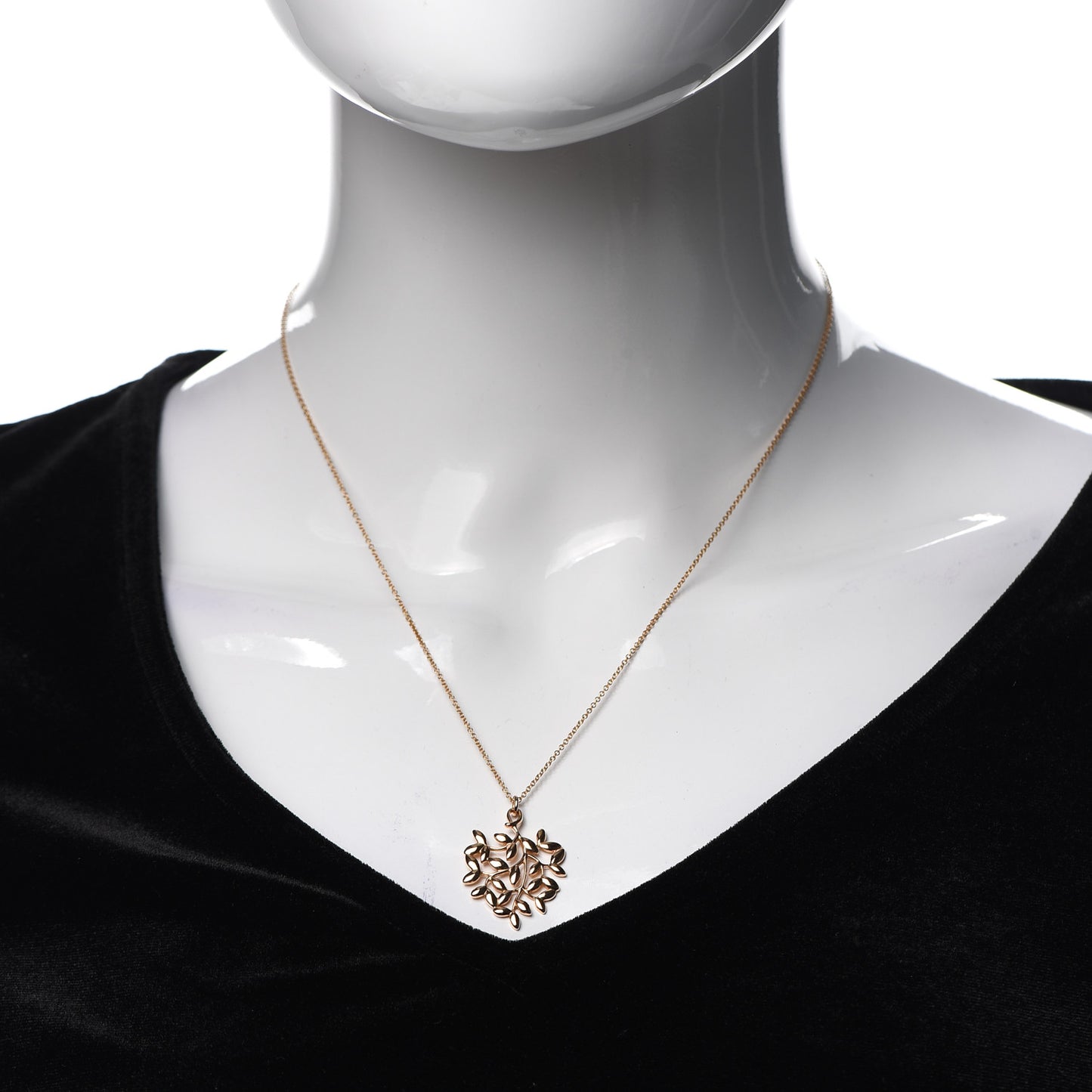 18K Rose Gold Small Paloma Picasso Olive Leaf Pendant Necklace