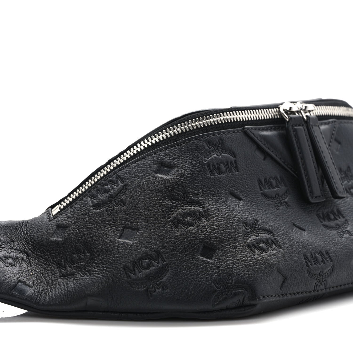 MCM Calfskin Ottomar Monogram Fursten Belt Bag Black 7 of 8