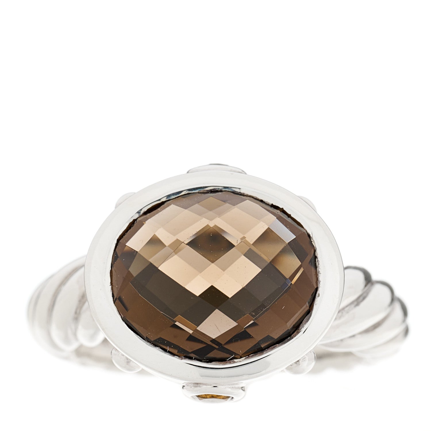 David Yurman Sterling Smoky Quartz Citrine 11mm Renaissance Ring 53/6.25 1 of 6