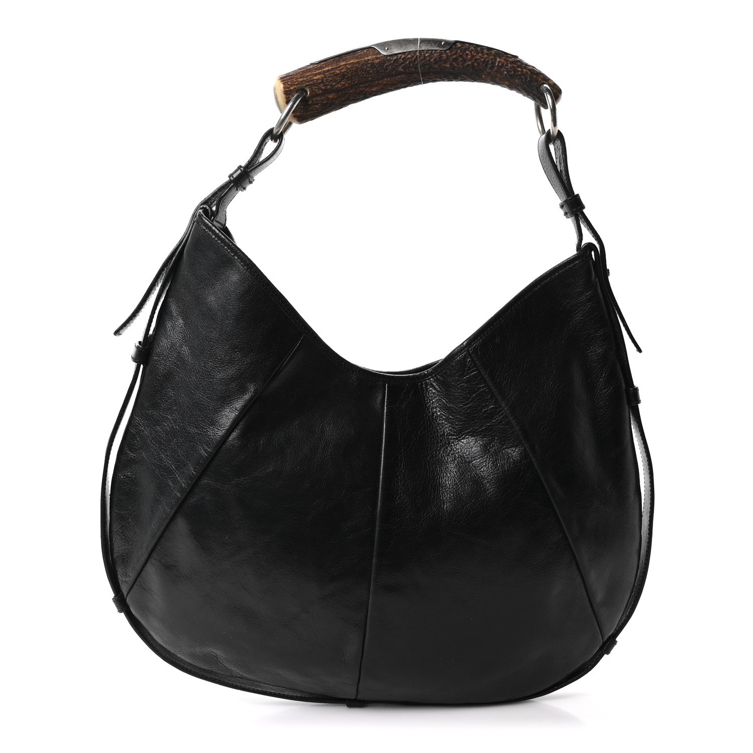 Saint Laurent Buffalo Horn Mombasa Hobo Black 1 of 9