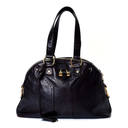Saint Laurent Patent Calfskin Medium Muse Chocolate 1 of 4
