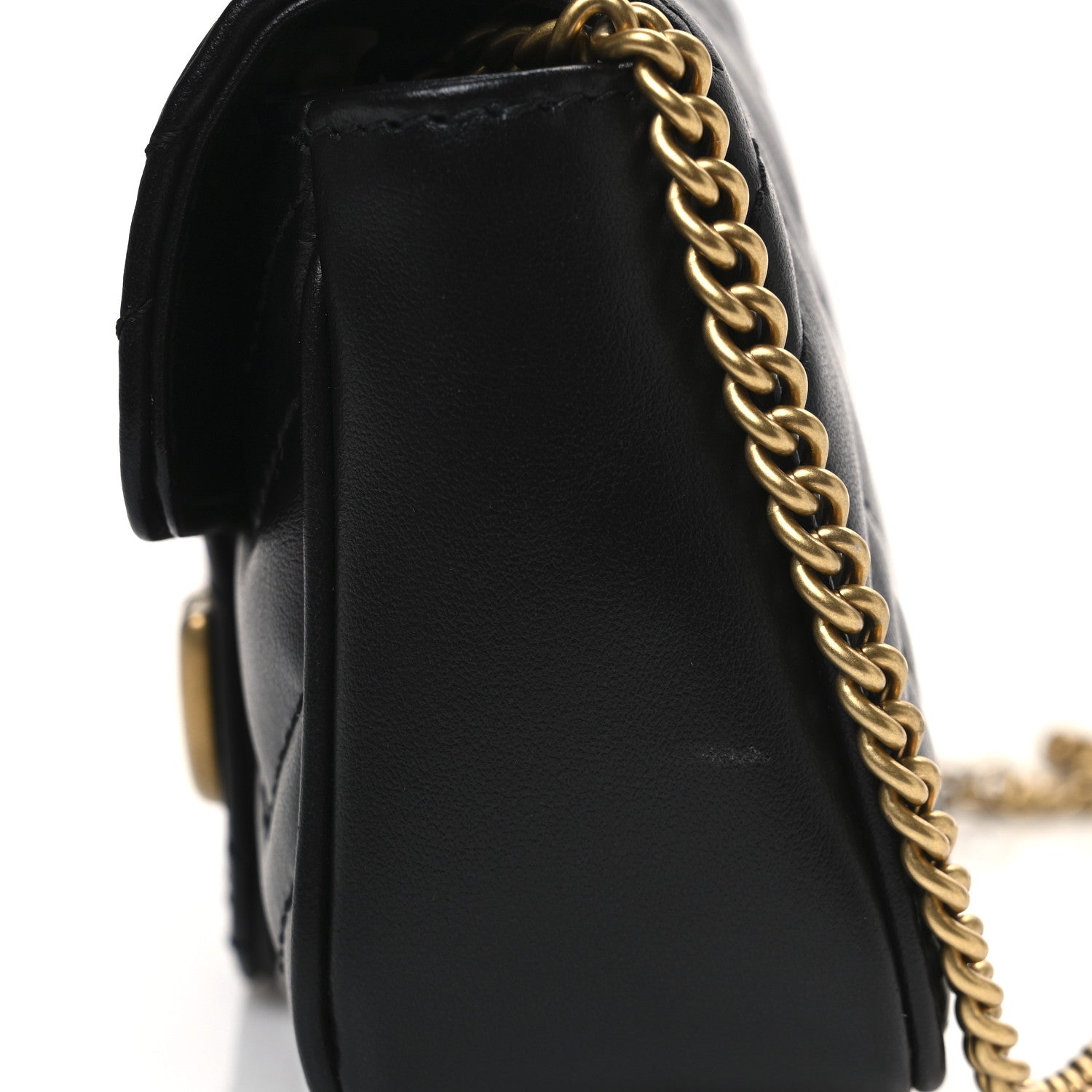 Gucci Calfskin Matelasse Super Mini GG Marmont Shoulder Bag Black 11 of 11