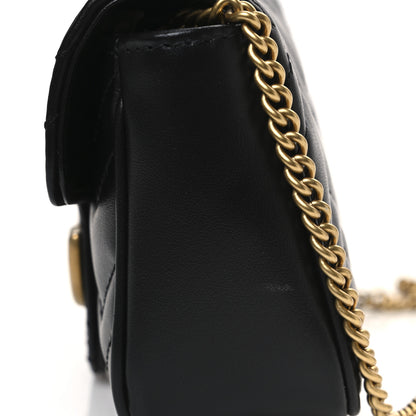 Gucci Calfskin Matelasse Super Mini GG Marmont Shoulder Bag Black 11 of 11