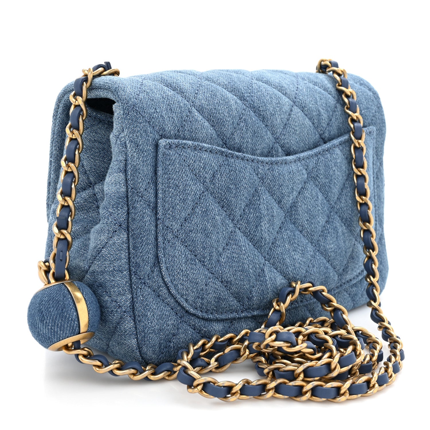 Chanel Denim Quilted Mini Pearl Crush Flap Blue 2 of 9