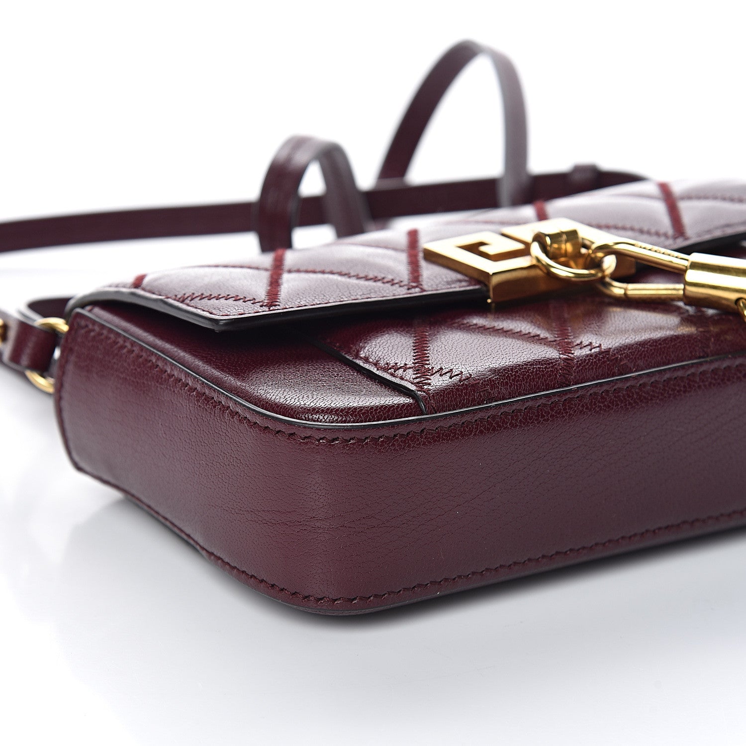 Givenchy Goatskin Quilted GV3 Mini Pocket Convertible Bag Aubergine 6 of 7
