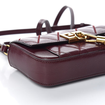 Givenchy Goatskin Quilted GV3 Mini Pocket Convertible Bag Aubergine 6 of 7
