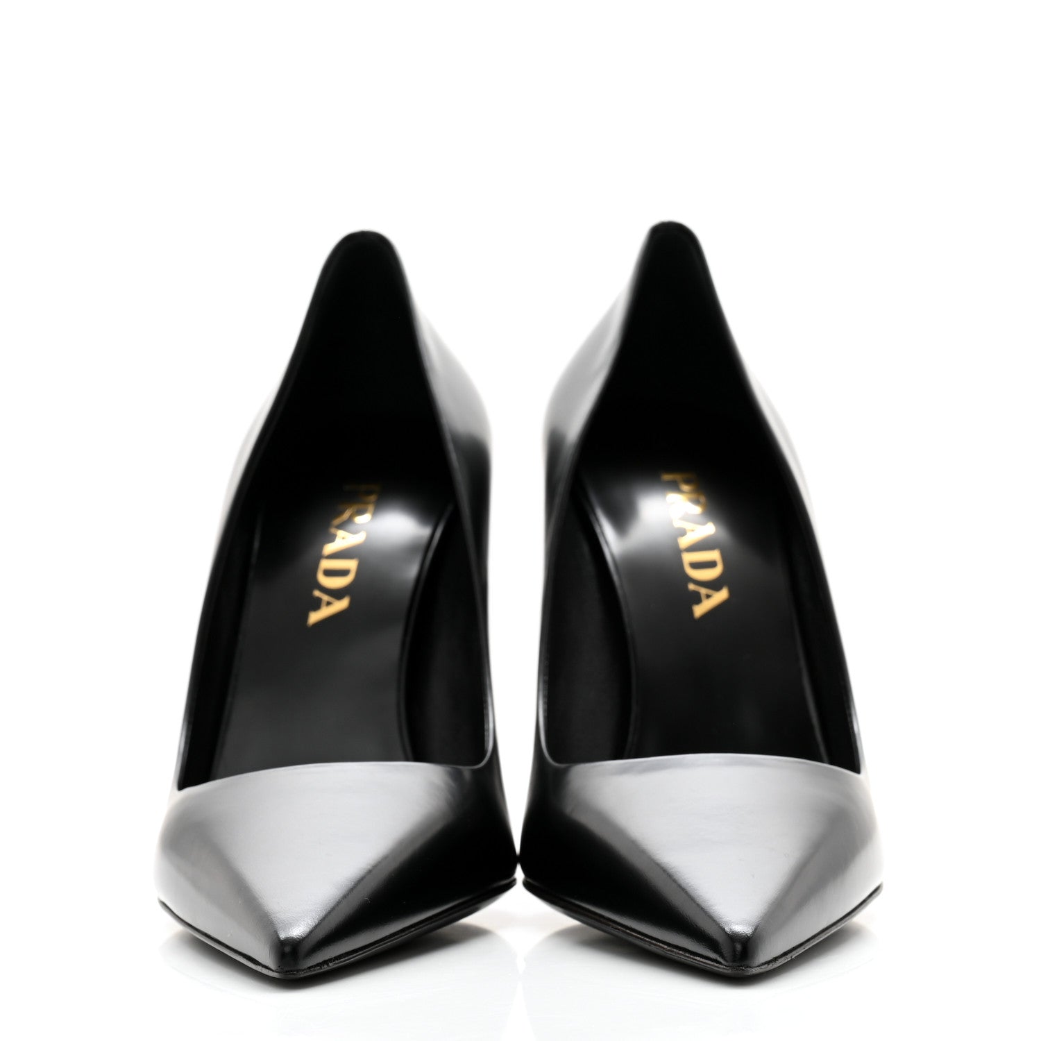 Prada Spazzolato Pointed Toe Pumps 38 Black 2 of 7