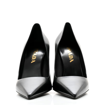 Prada Spazzolato Pointed Toe Pumps 38 Black 2 of 7
