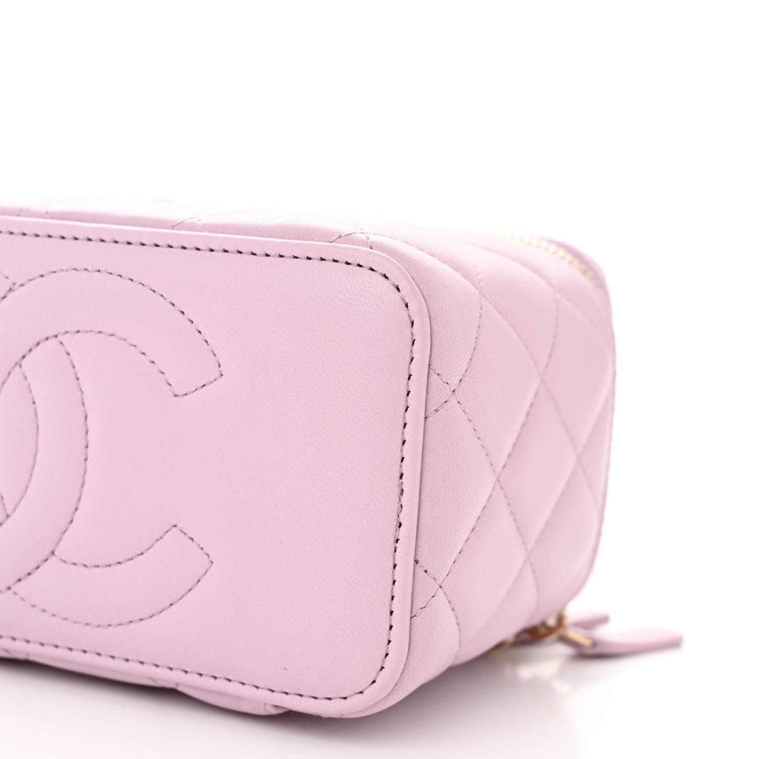 Chanel Lambskin Quilted Small Top Handle Vanity Case With Chain Light Pink 10 of 12