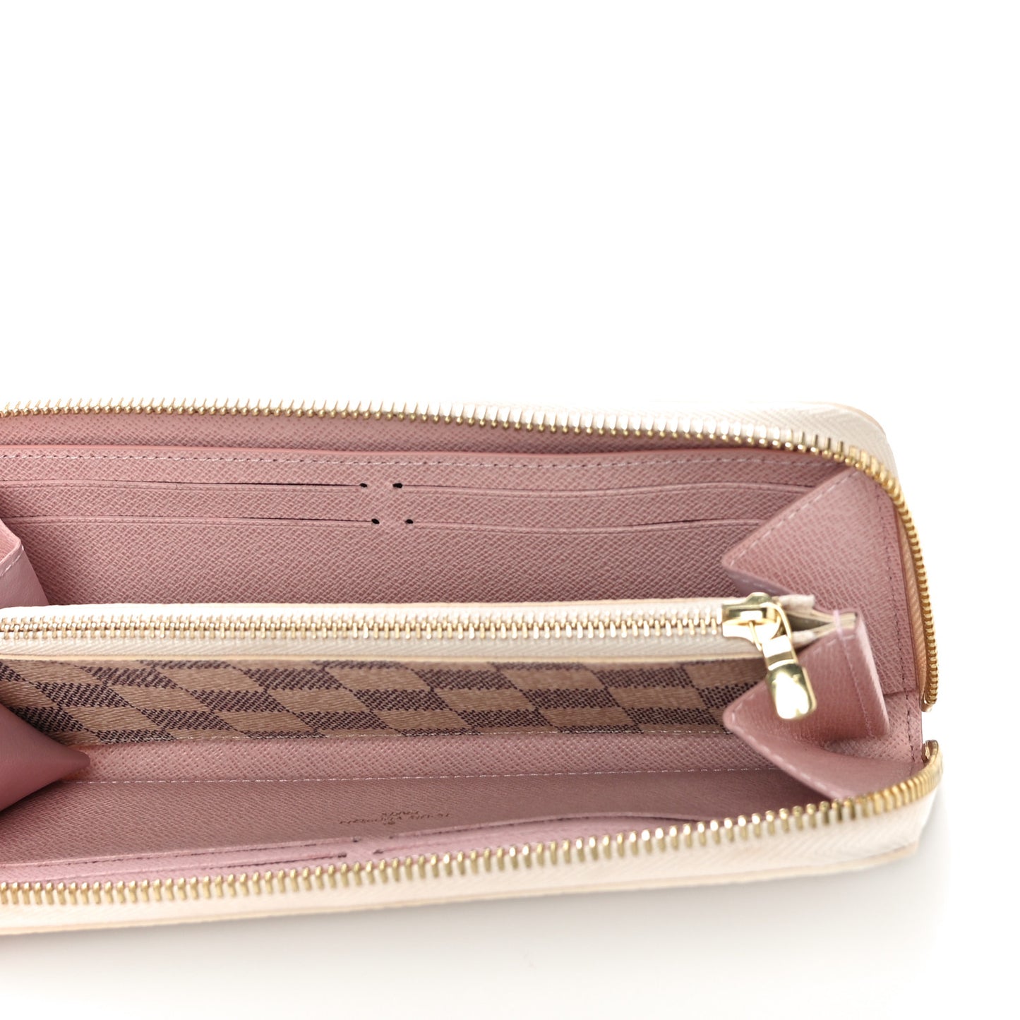 Damier Azur Clemence Wallet Rose Ballerine