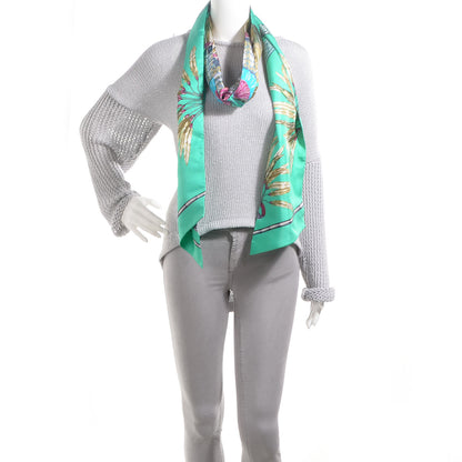 Hermes Silk Brazil Maxi Twilly Green 2 of 5