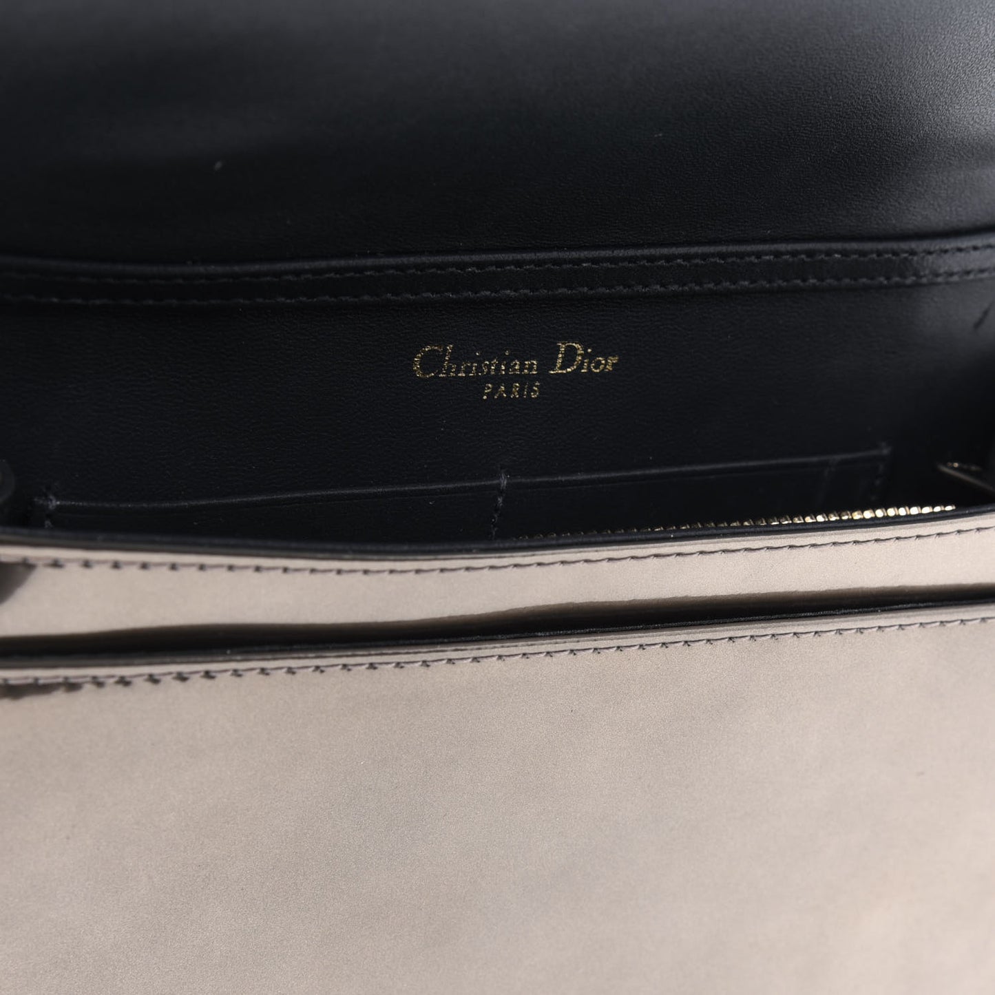 Metallic Patent Micro-Cannage Diorama Wallet on Chain Pouch Gold