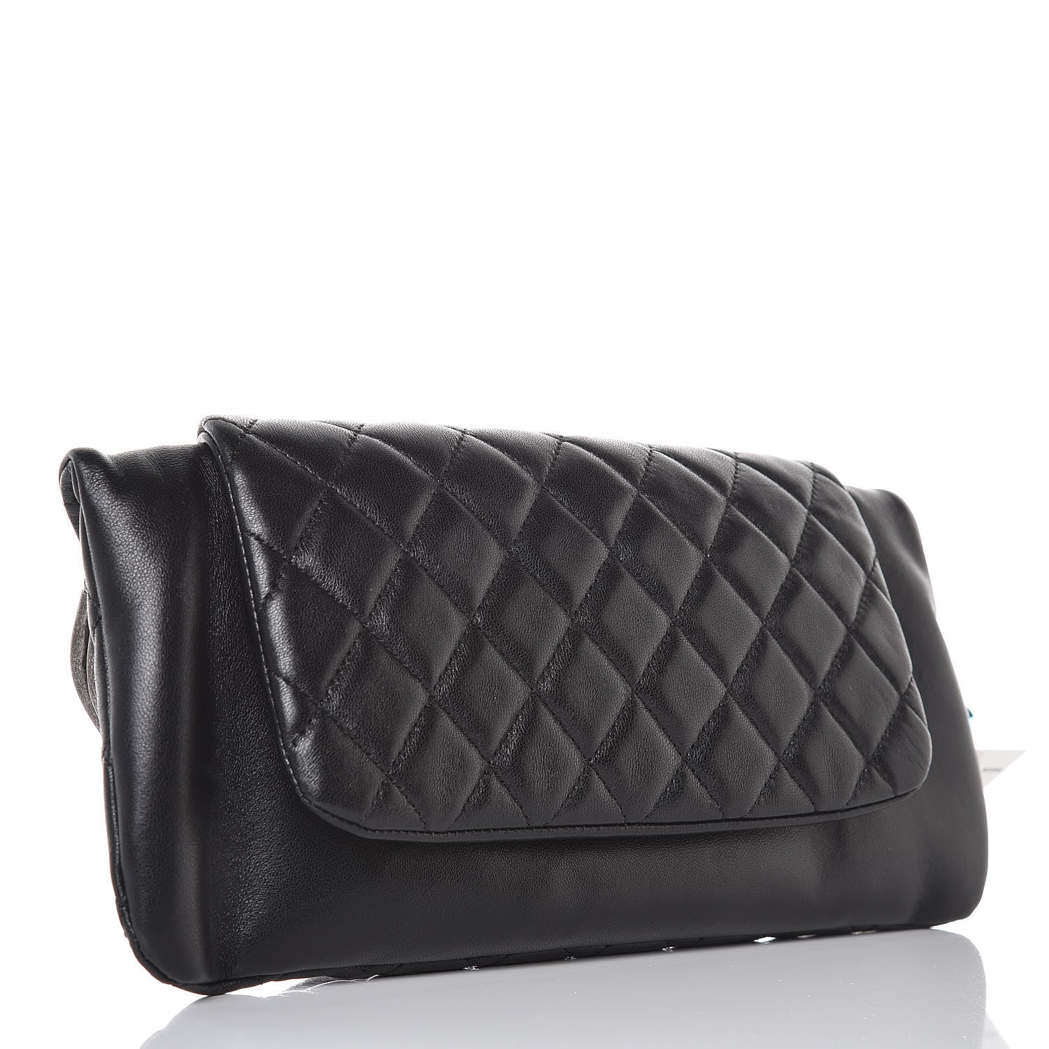 Chanel Lambskin Quilted Frame Clasp Flap Clutch Black 3 of 8