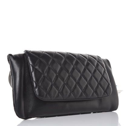 Chanel Lambskin Quilted Frame Clasp Flap Clutch Black 3 of 8