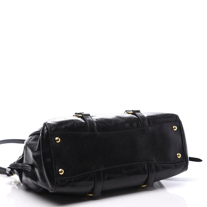 Miu Miu Vitello Shine Double Zip Tote Black 3 of 10