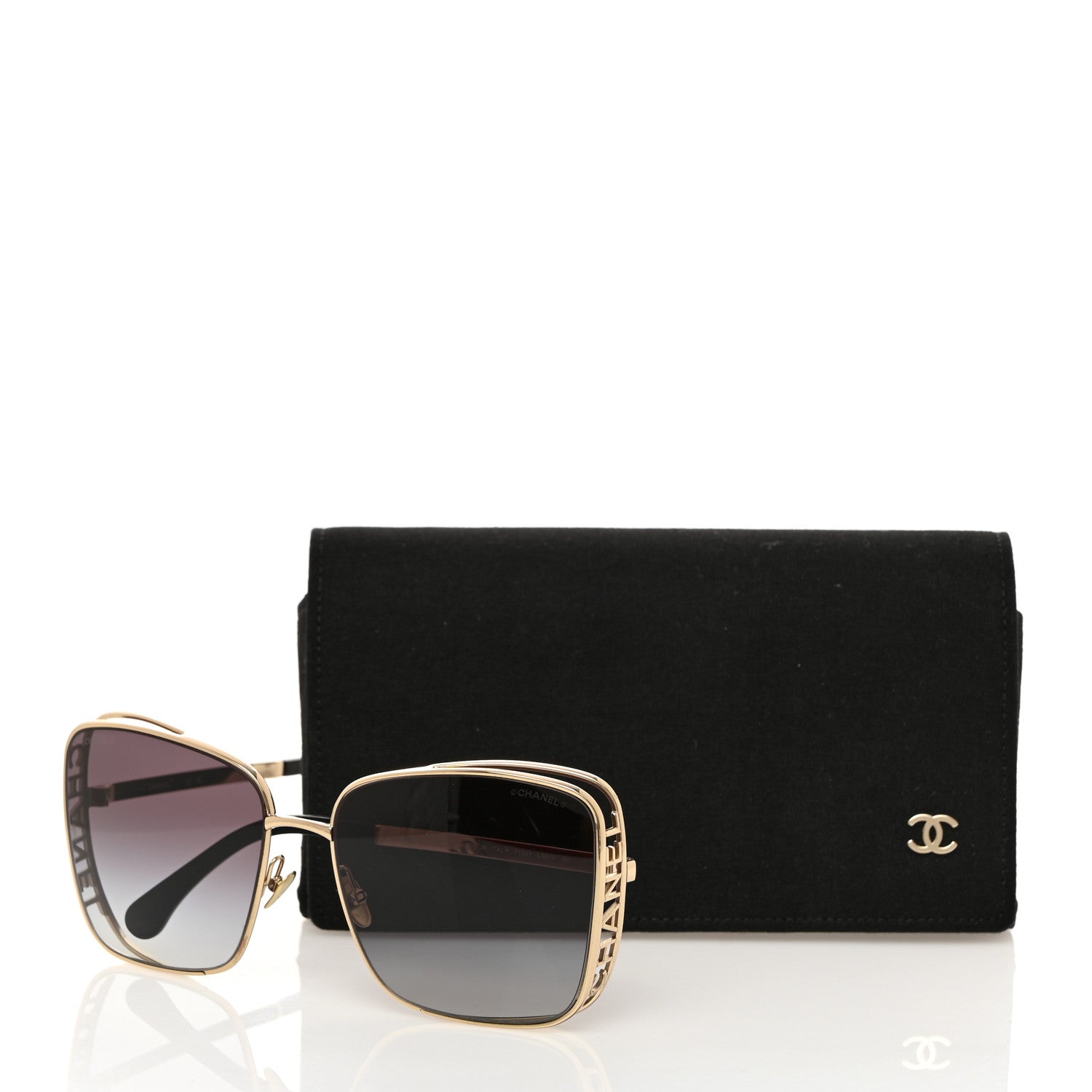 Chanel Metal Logo Square Sunglasses 71541 Gold 8 of 8