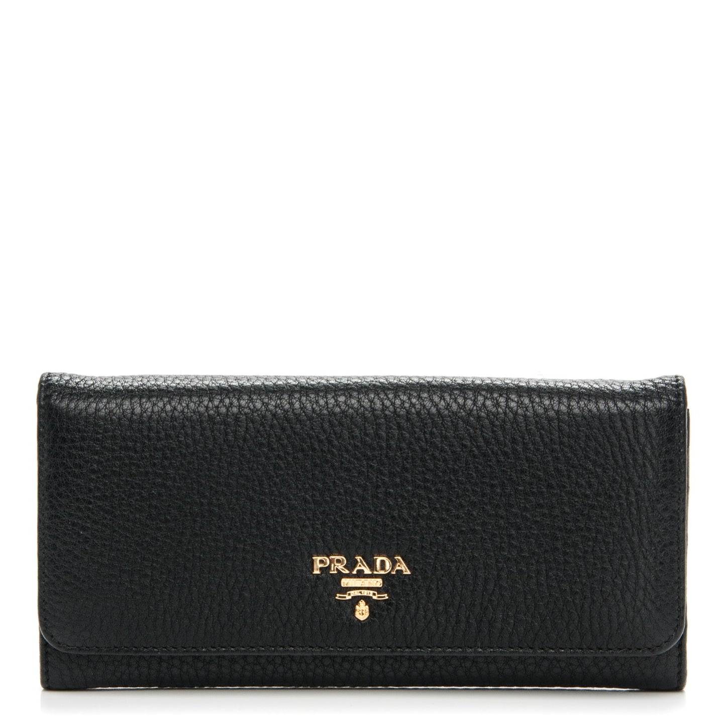Vitello Daino Continental Flap Wallet Nero Black