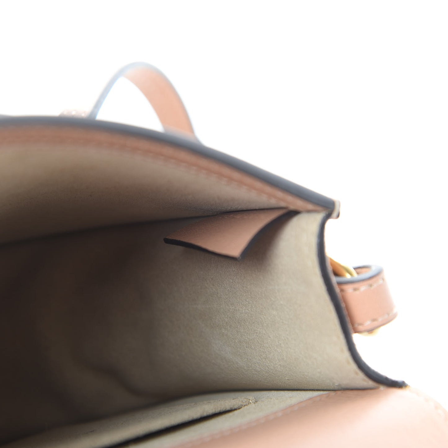 Calfskin Suede Small Nile Bracelet Bag Biscotti Beige