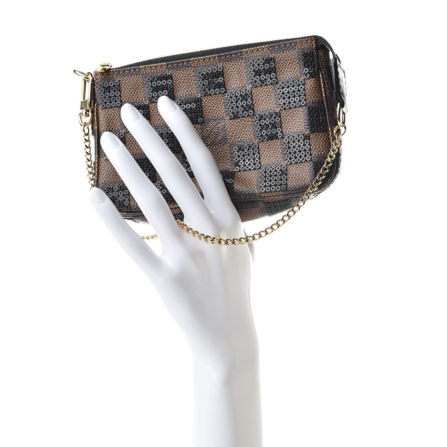 Louis Vuitton Damier Paillettes Mini Pochette Accessories Black 2 of 7