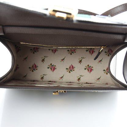 Gucci Calfskin Embroidered Medium Sylvie Top Handle Bag New Acero Multicolor 5 of 11