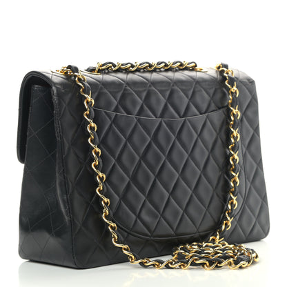 Chanel Lambskin Quilted XL Jumbo Single Flap Black 3 of 12
