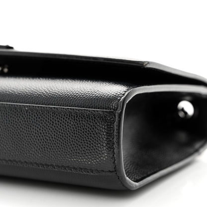 Saint Laurent Grain De Poudre Small Monogram Monochrome Kate Satchel Black 10 of 11
