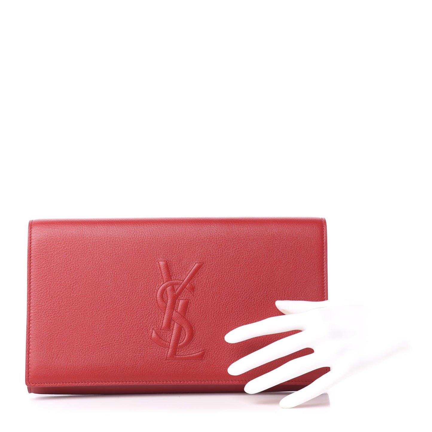 Calfskin Monogram Large Belle De Jour Clutch Red