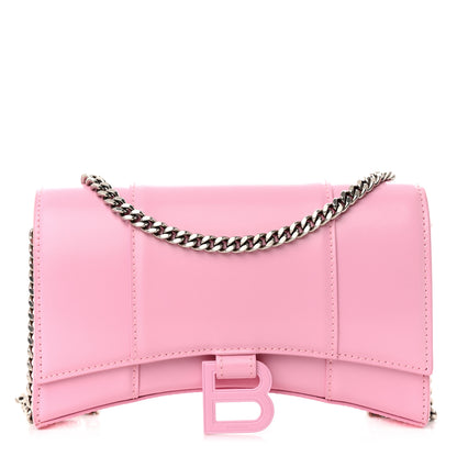 Balenciaga Shiny Box Calfskin Tonal B Hourglass Chain Bag Candy Pink 1 of 9