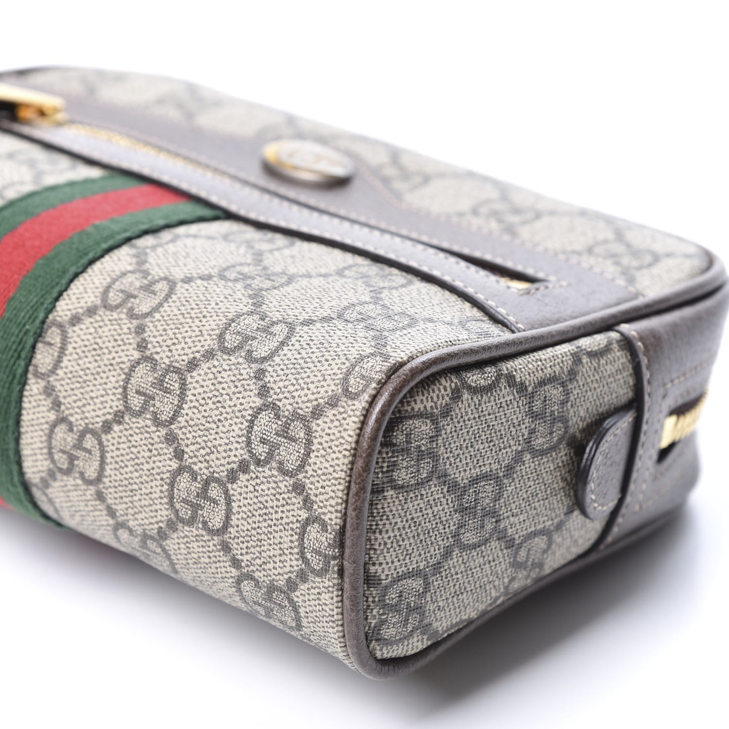 GG Supreme Monogram Web Small Ophidia Belt Bag 85 34 Dark Brown