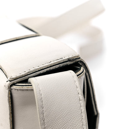 Bottega Veneta Lambskin Maxi Intrecciato Cassette Crossbody Bag White 12 of 14