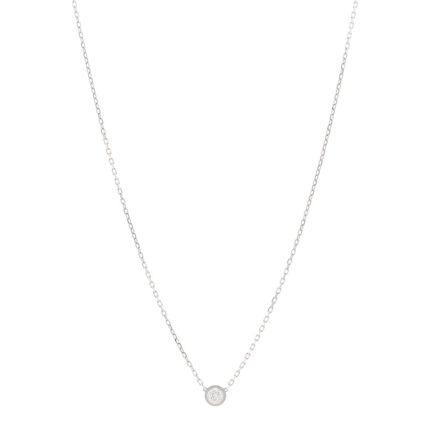18K White Gold Diamond LM D'Amour Pendant Necklace