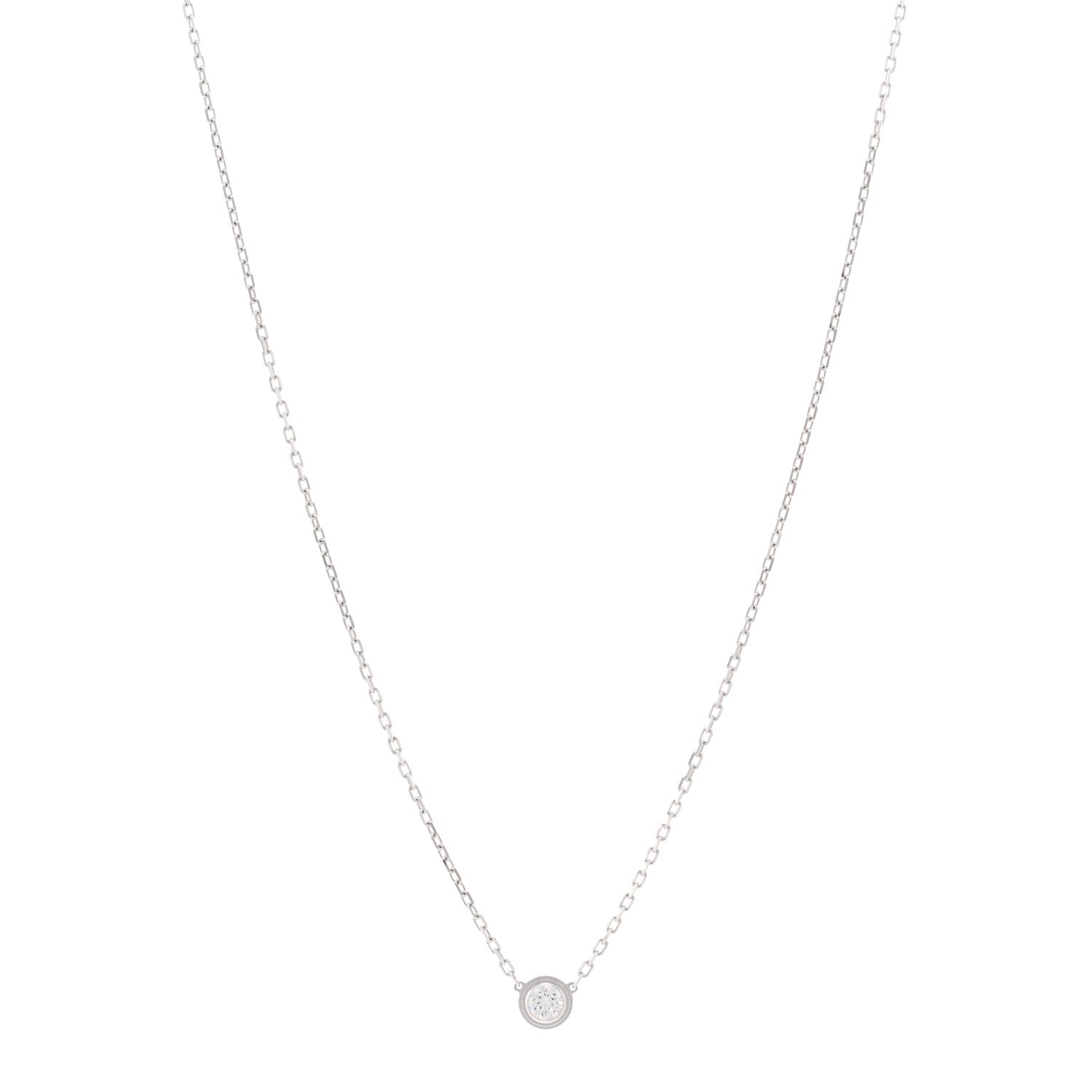 Cartier 18K White Gold Diamond LM D'Amour Pendant Necklace 1 of 5