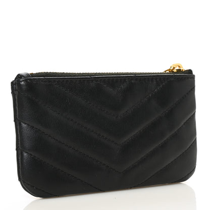 Saint Laurent Calfskin Matelasse Monogram Key Pouch Black 3 of 7