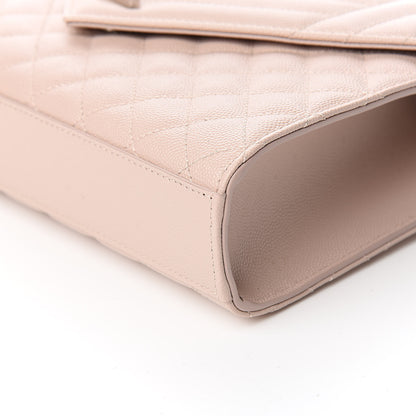 Saint Laurent Grain De Poudre Textured Mixed Matelasse Medium Triquilt Monogram Satchel Marble Pink 8 of 10