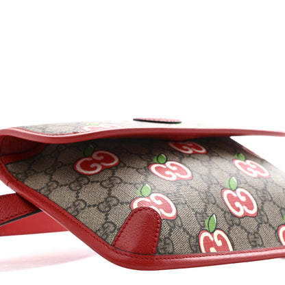 Gucci GG Supreme Monogram Apple Interlocking G Belt Bag Beige Multicolor Lobster Red 9 of 11