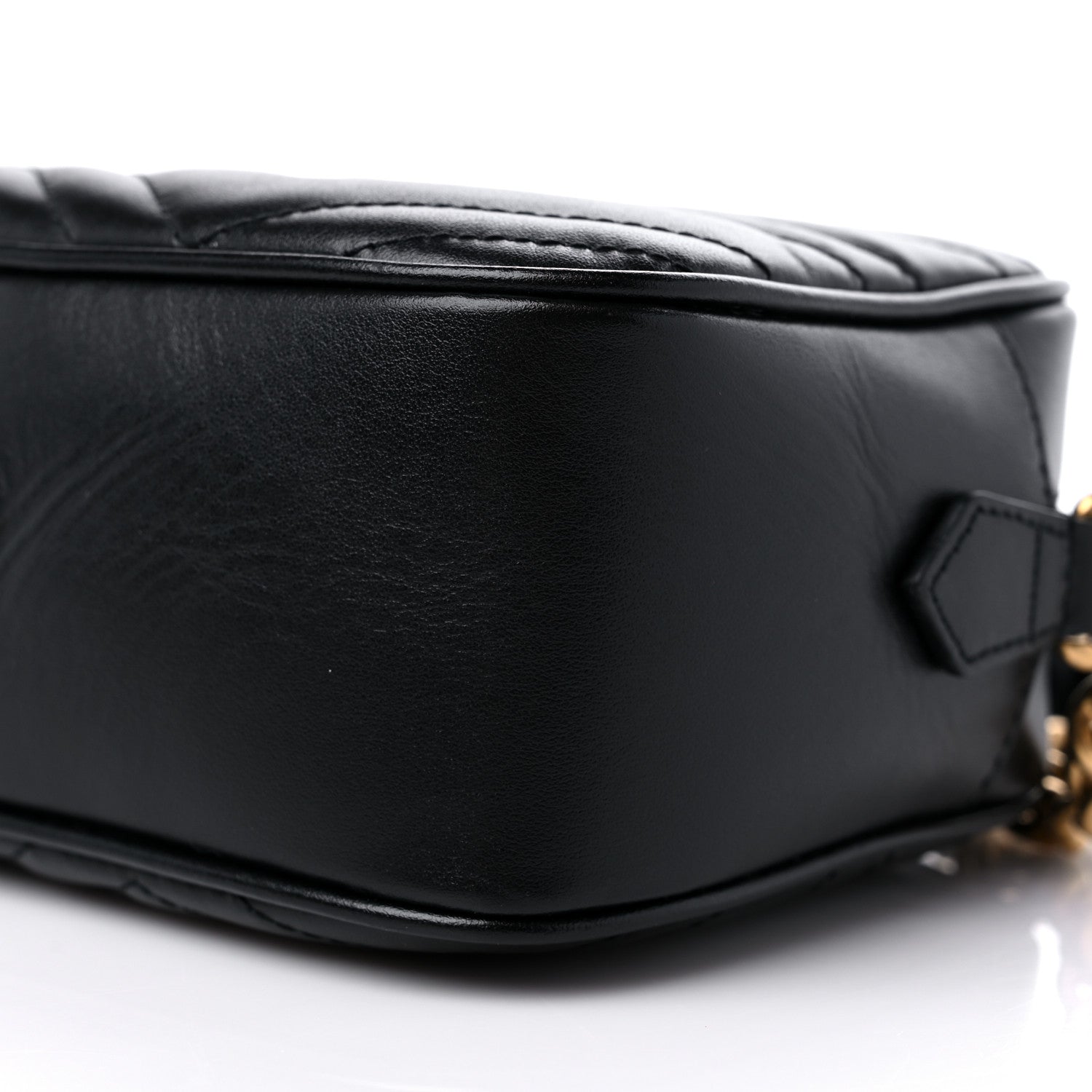 Gucci Calfskin Matelasse Small GG Marmont Chain Shoulder Bag Black 9 of 9