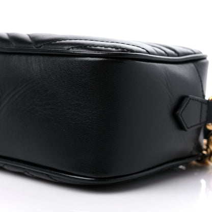 Gucci Calfskin Matelasse Small GG Marmont Chain Shoulder Bag Black 9 of 9