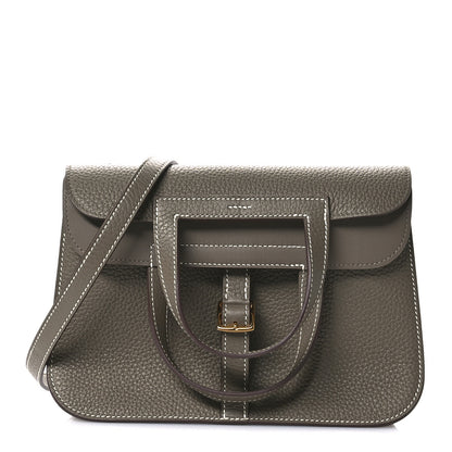 Hermes Taurillon Clemence Halzan 25 Etoupe 1 of 11