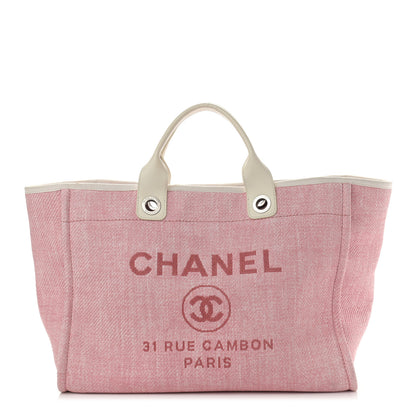 Chanel Canvas Medium Deauville Tote Pink 1 of 17
