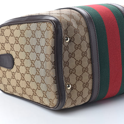 Gucci Monogram Vintage Web Medium Boston Dark Brown 8 of 9