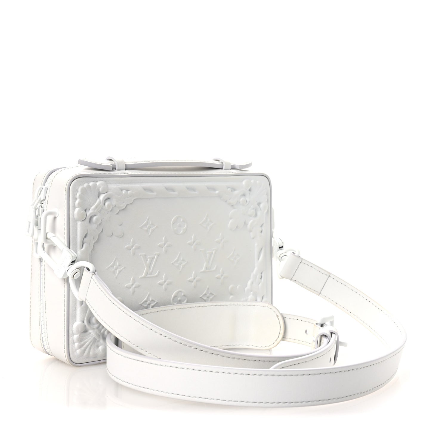 Calfskin LV Ornament Soft Trunk Optic White