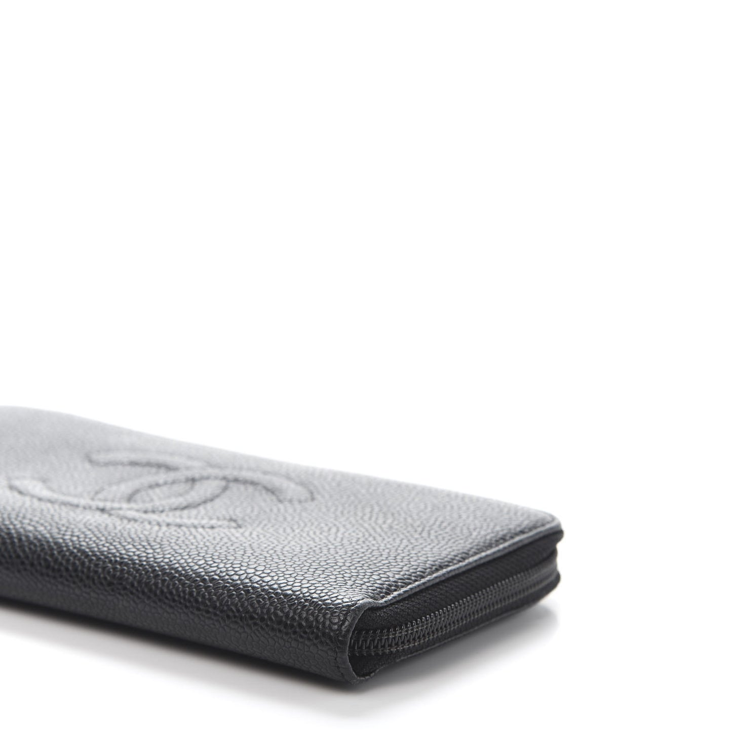 Caviar Large Timeless CC Zip Around Wallet Black