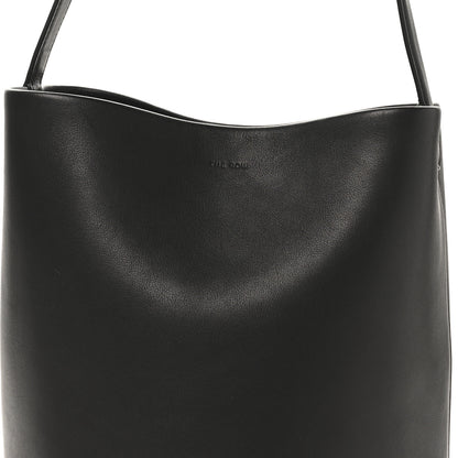 The Row Polished Saddle Calfskin Medium N/S Park Tote Black 6 of 8