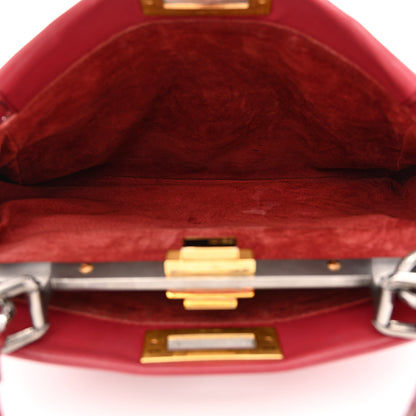 Fendi Vitello Suede Medium Peekaboo Iconic Satchel Rubino Peonia 5 of 18