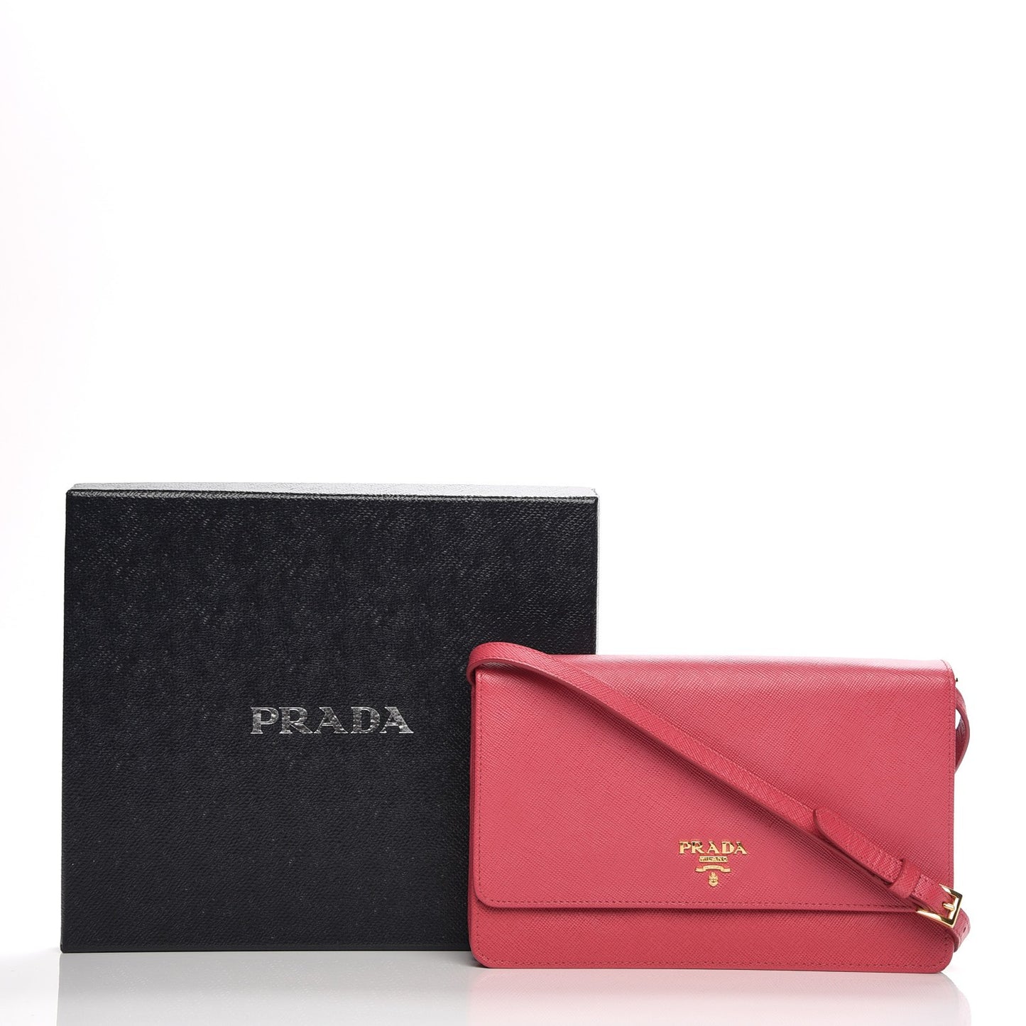 Saffiano Metal Flap Wallet Peonia