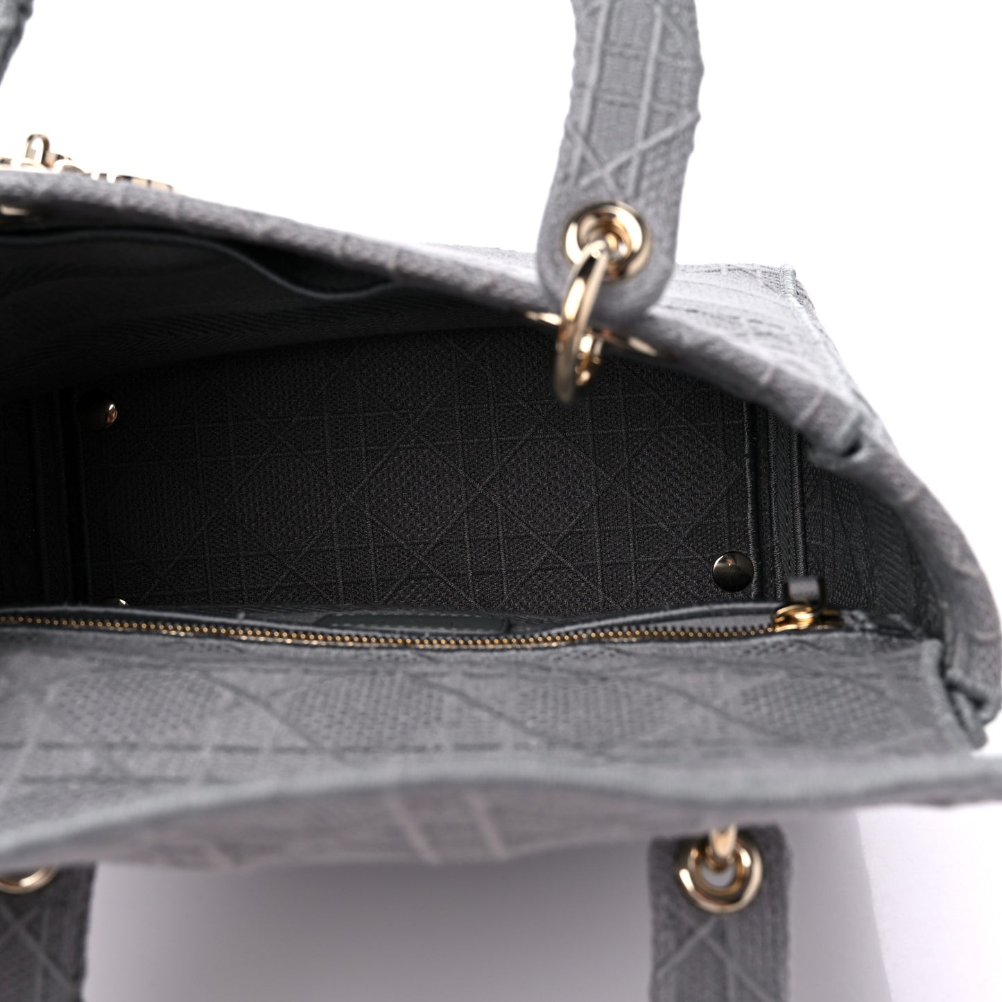 Canvas Embroidered Cannage Medium Lady D-Lite Gray